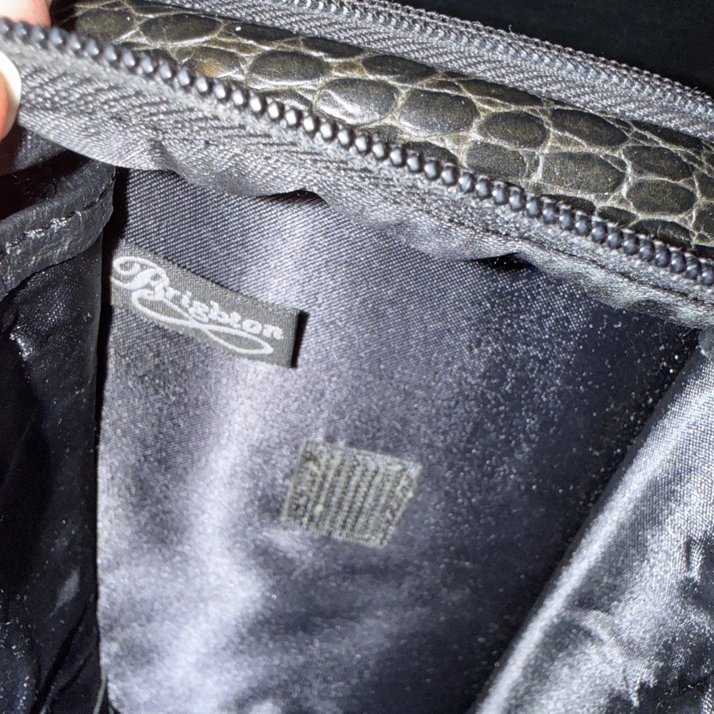 Brighton Women's Black Leather Crossbody Wallet Organizer Bag Heart Croc Accent - Picture 15 of 16